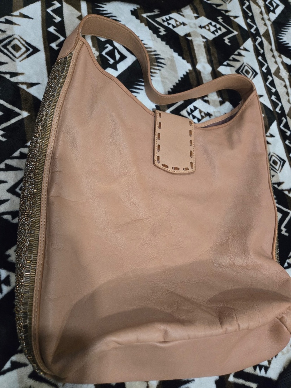 Holding Horses vintage Anthropologie Leather beaded bag